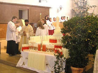 Foto von der Segnung der Kerzen